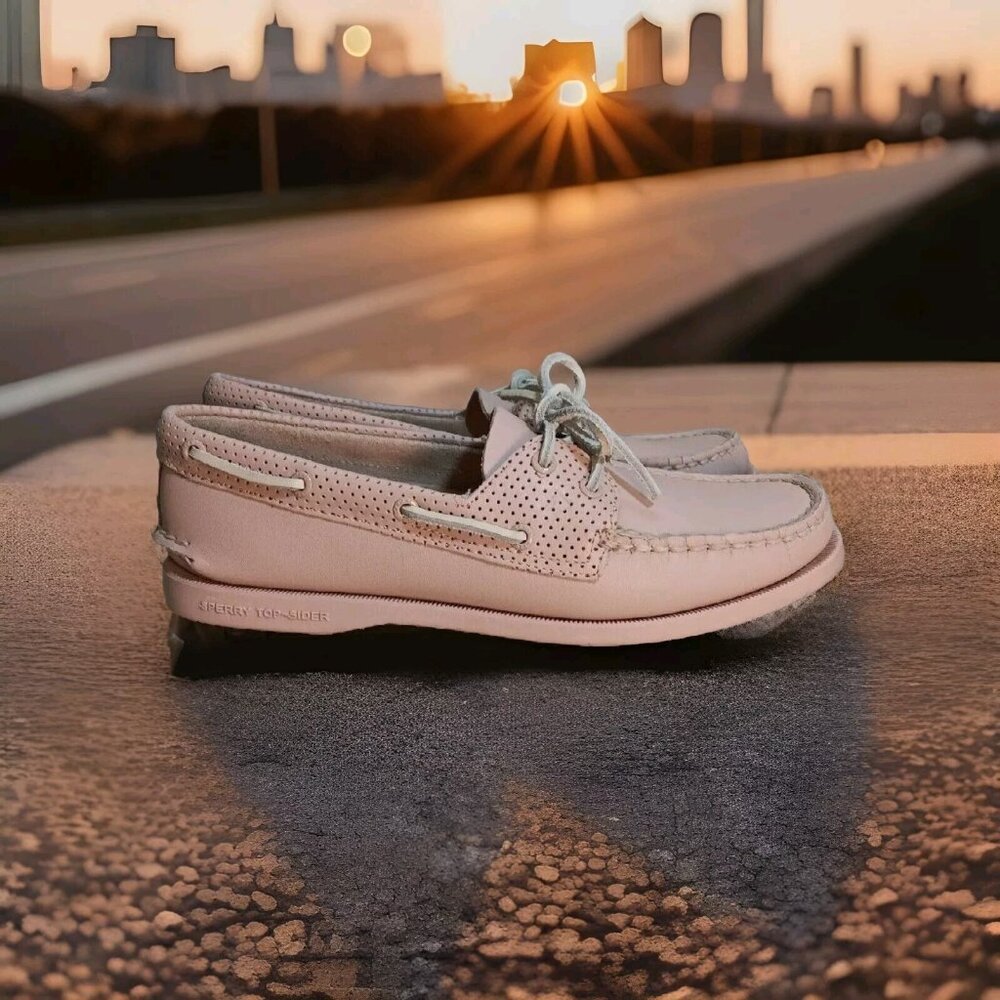 ✅Womens 8M Sperry Top Sider Boat/Deck Shoes Classic Rose/Pink Perforated Sneaker